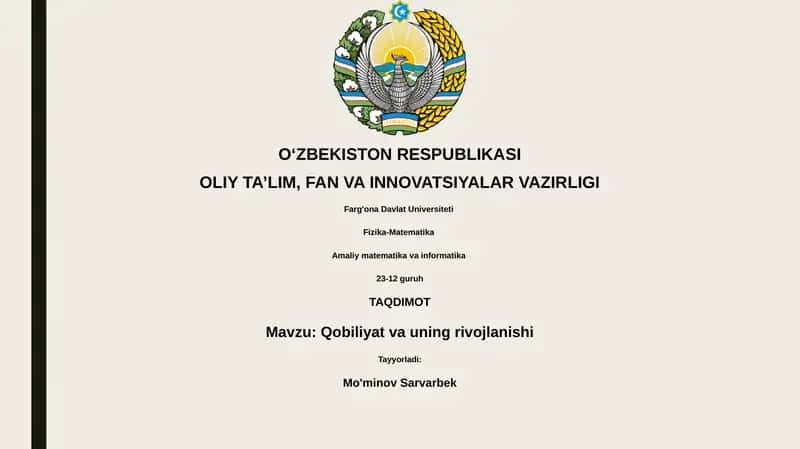 Qobiliyat va uning rivojlanishi 1