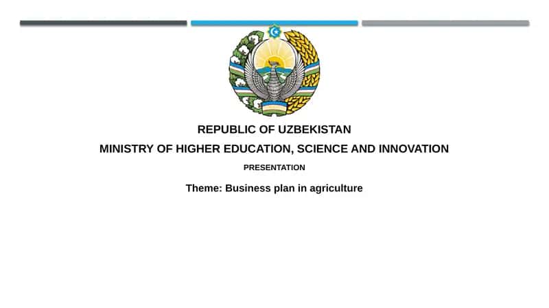 Business plan inagriculture 1