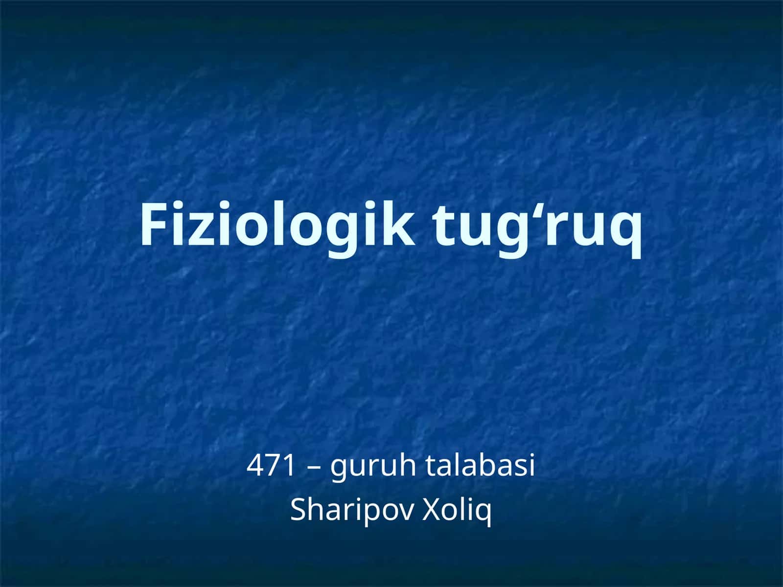 Fiziologik tug‘ruq 1