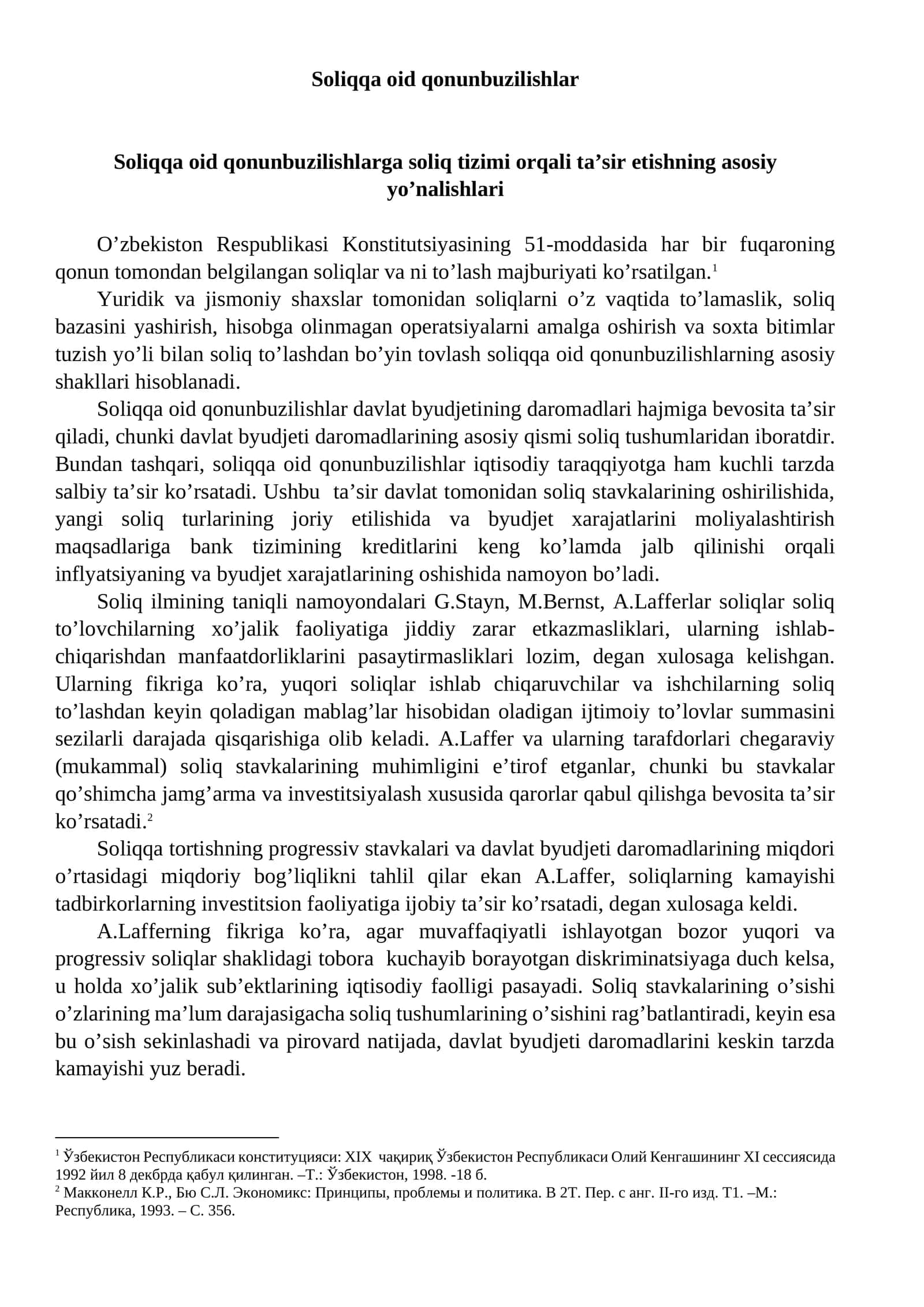 Soliqqa oid qonunbuzilishlar 1