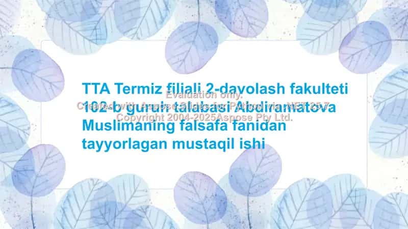 Falsafada inson muammosi 1