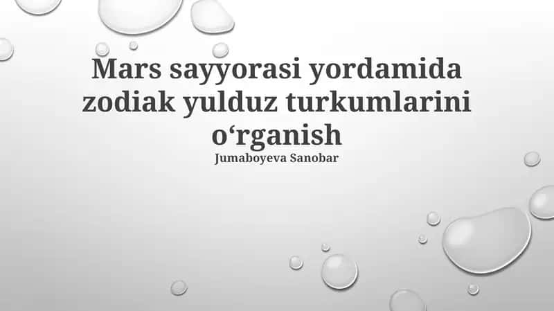 Mars sayyorasi yordamida zodiak yulduz turkumlarini o‘rganish 1