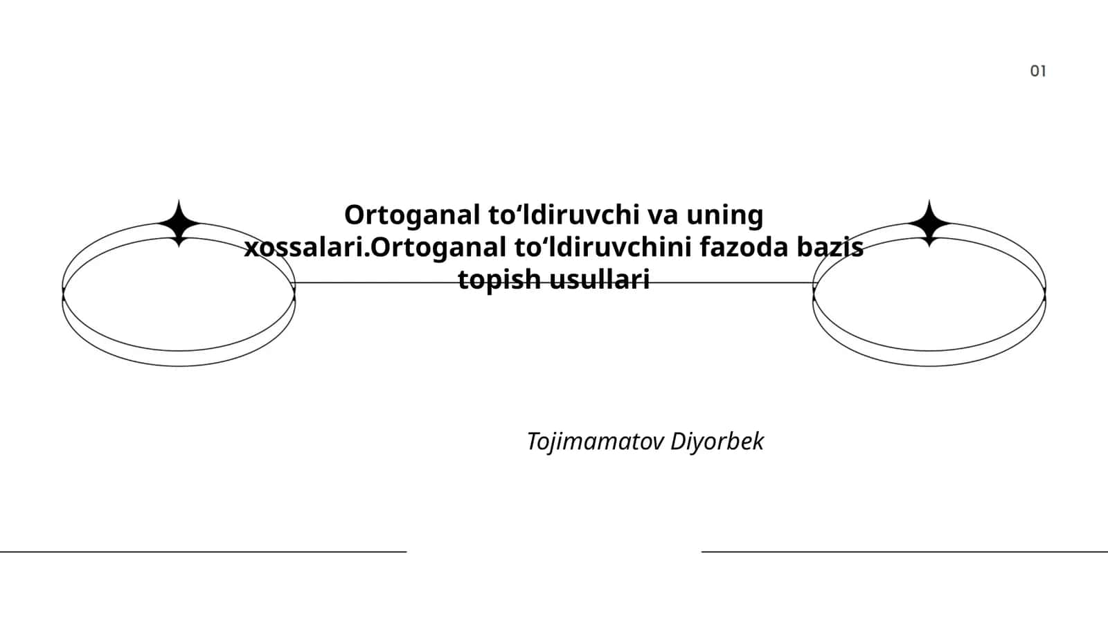 Ortoganal toʻldiruvchi va uning xossalari 1