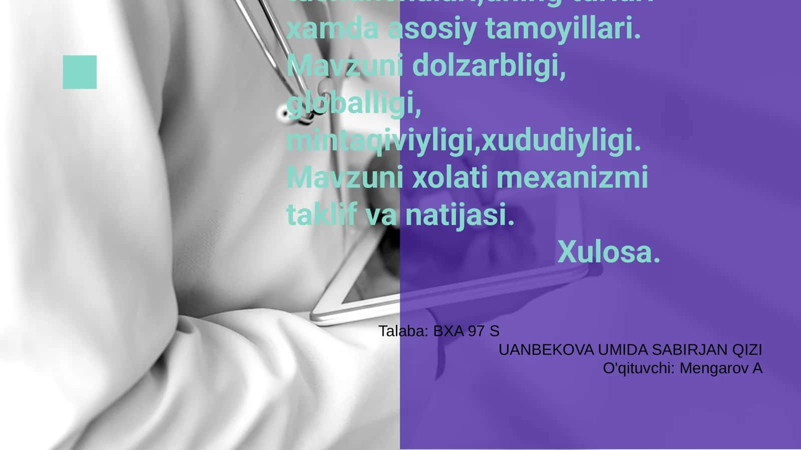 Baxo va Baxolash Tushunchalari 1