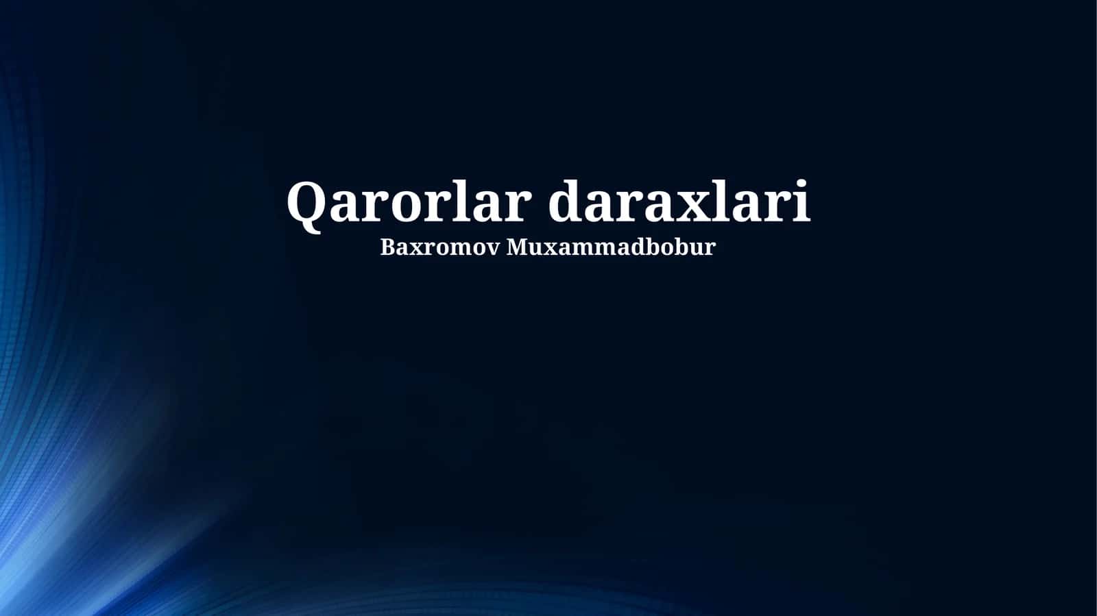 Qarorlar daraxlari 1