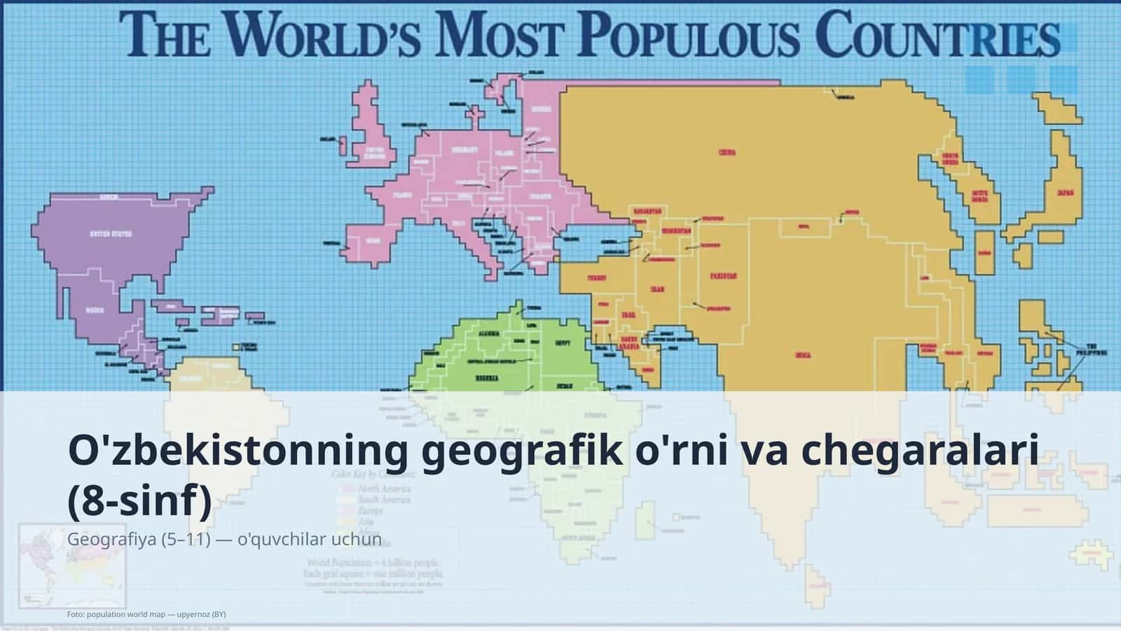 O'zbekistonning geografik o'rni va chegaralari (8-sinf) 1