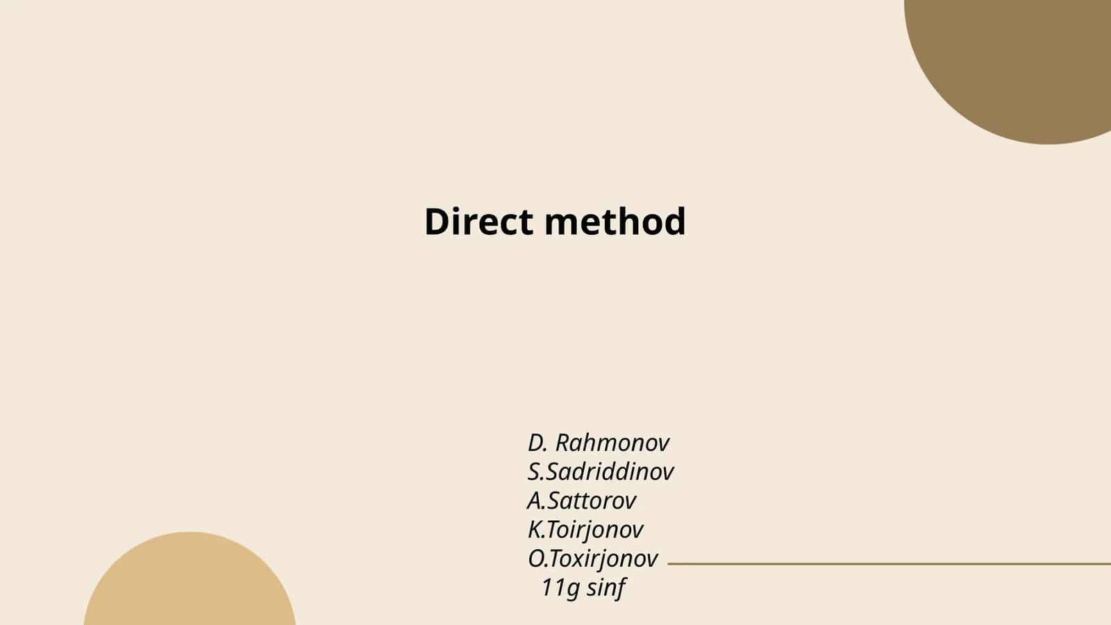 Direct Method 1