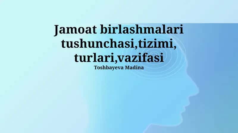 Jamoatchilik Uyushmalari 1