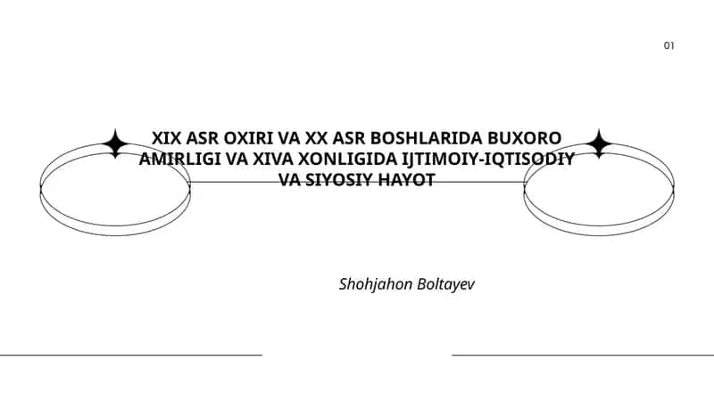 XIX ASR OXIRI VA XX ASR BOSHLARIDA BUXORO AMIRLIGI VA XIVA XONLIGIDA IJTIMOIY-IQTISODIY VA SIYOSIY HAYOT 1