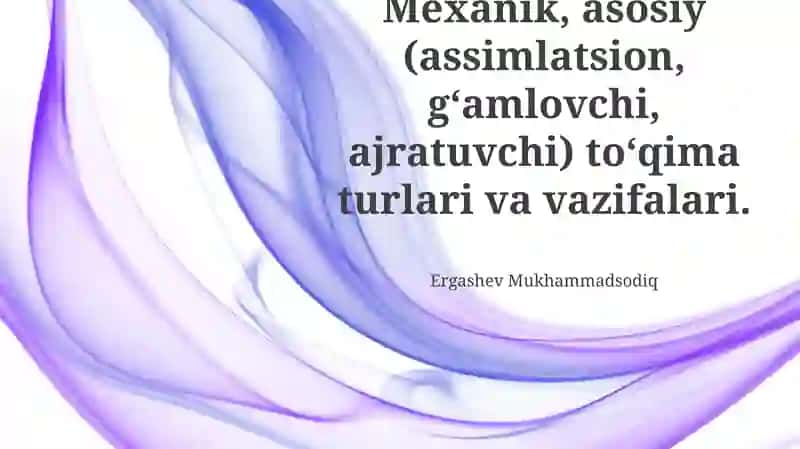 Mexanik, asosiy toʻqima turlari