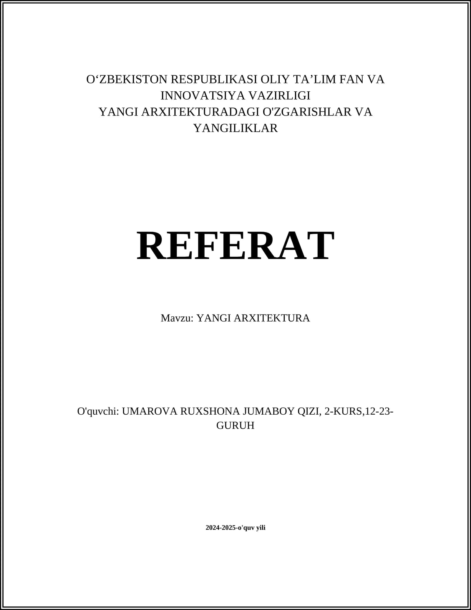 YANGI ARXITEKTURA 1