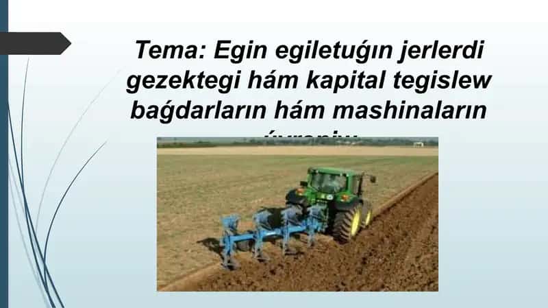 Jerdi egin egiw hám kapital tegislew 1