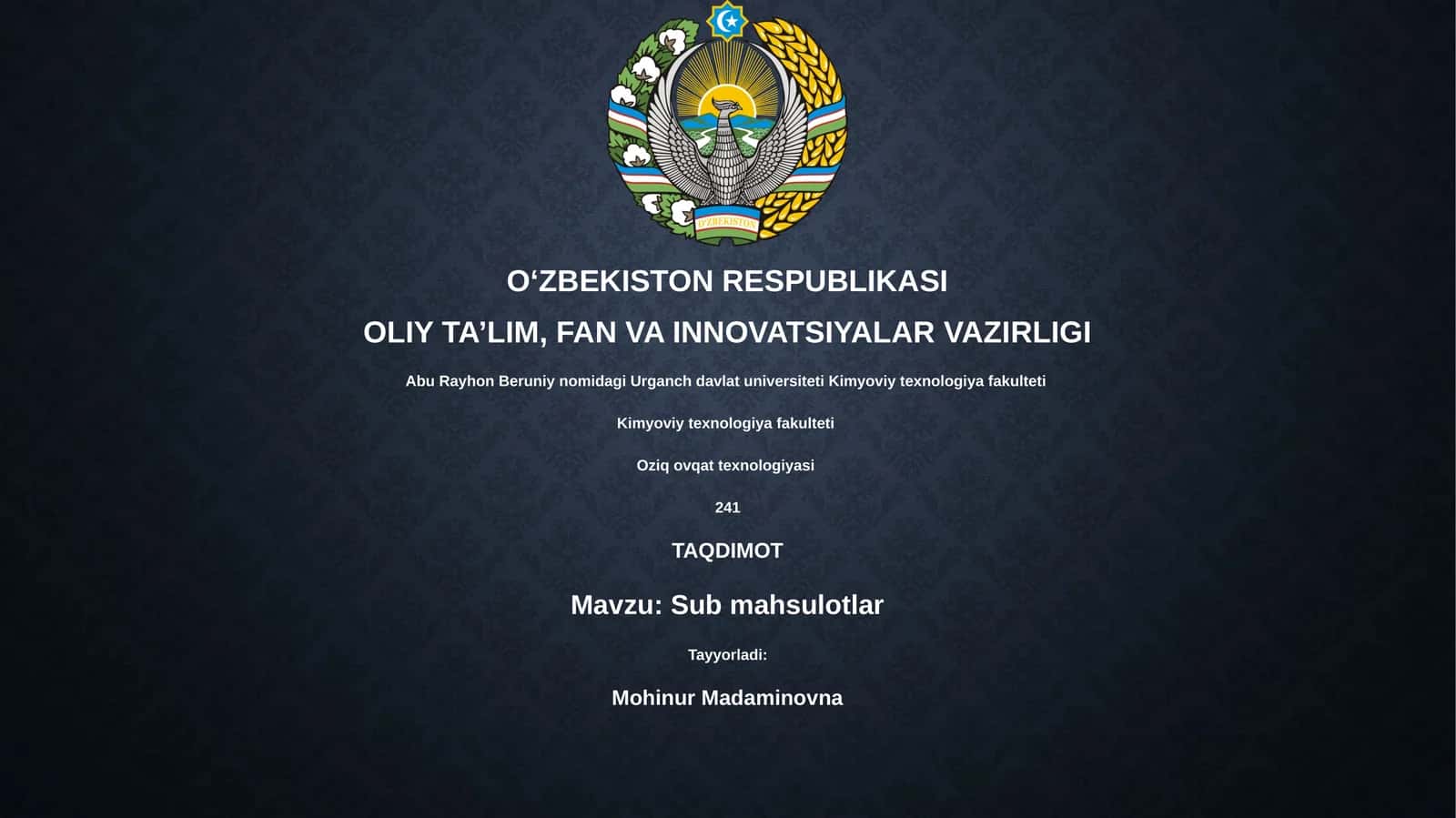 Sub mahsulotlar 1