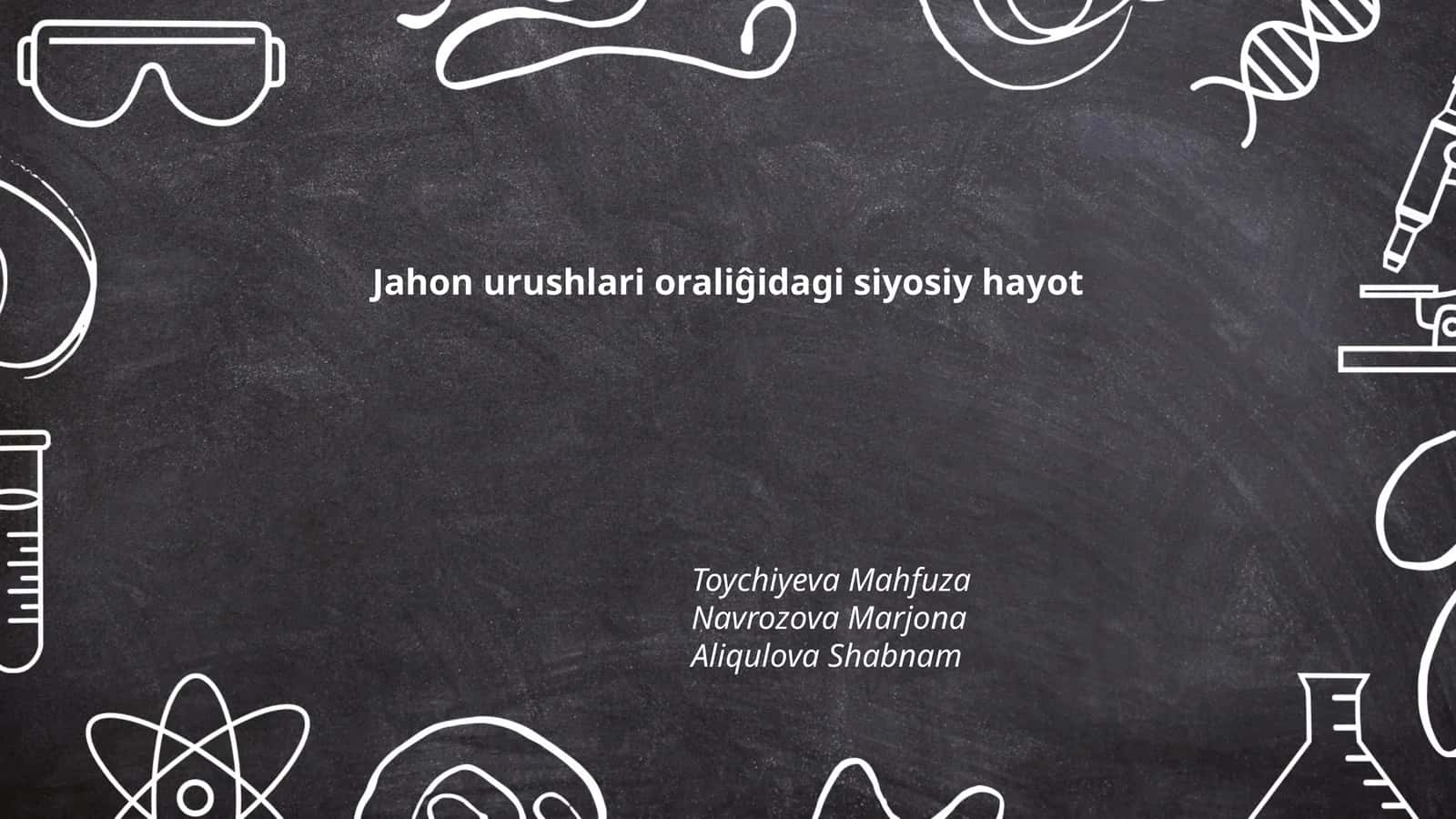 Jahon urushlari oraliĝidagi siyosiy hayot 1