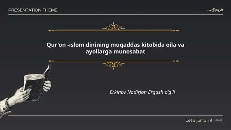 Qur'on -islom dinining muqaddas kitobida oila va ayollarga munosabat 1