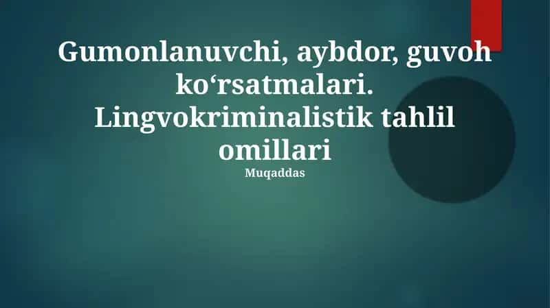 Lingvokriminalistik tahlil omillari 1