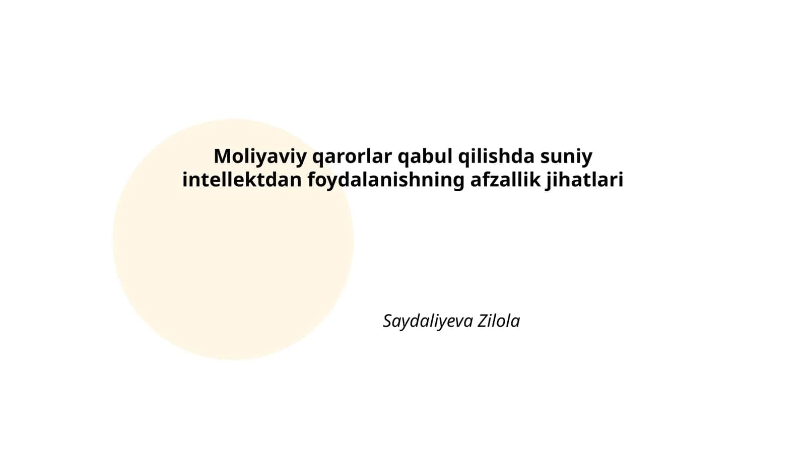 Ma'lumotlarni tezkor tahlil qilish 1