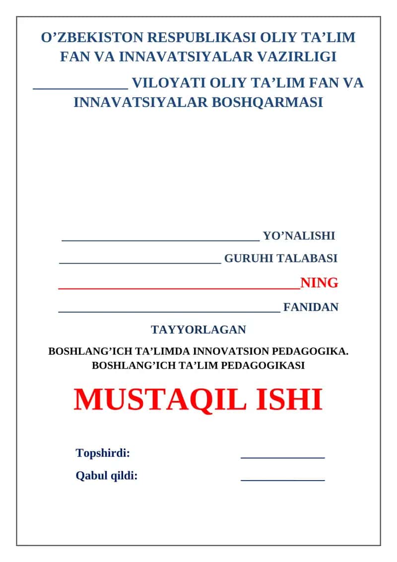 Boshlang’ich ta’limda innovatsion pedagogika 1