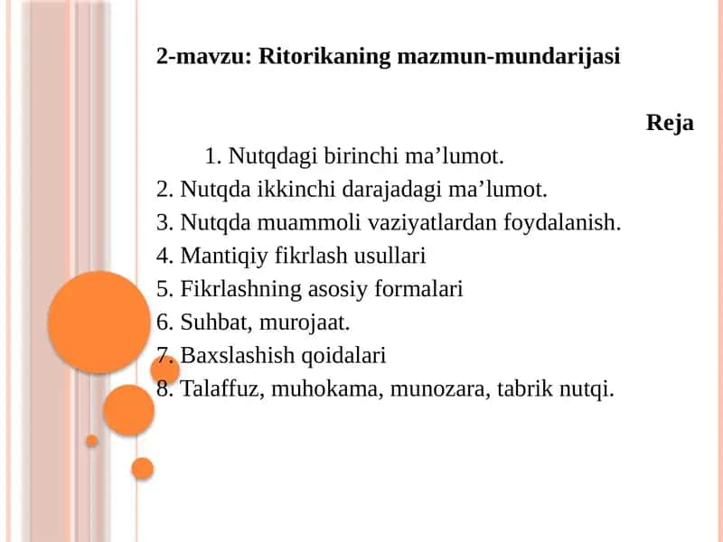 Ritorikaning mazmun-mundarijasi 1