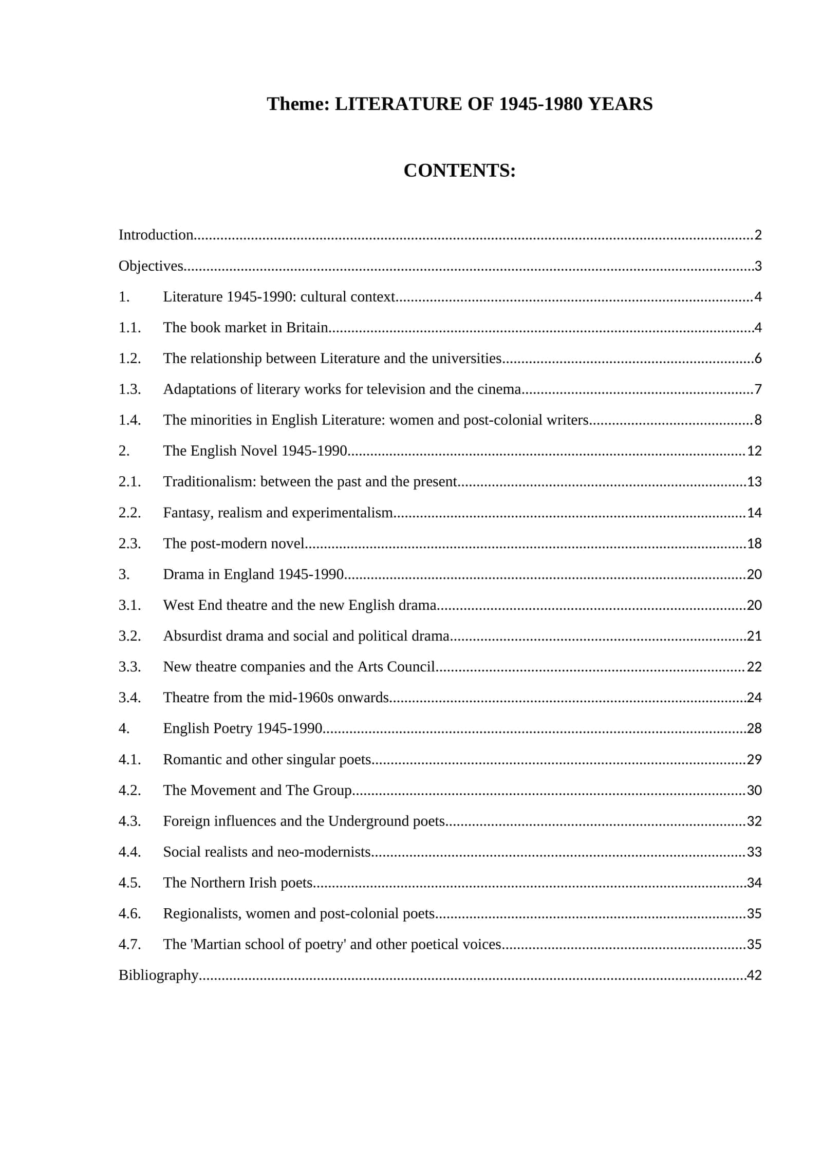 Literature of 1945-1980 years 1