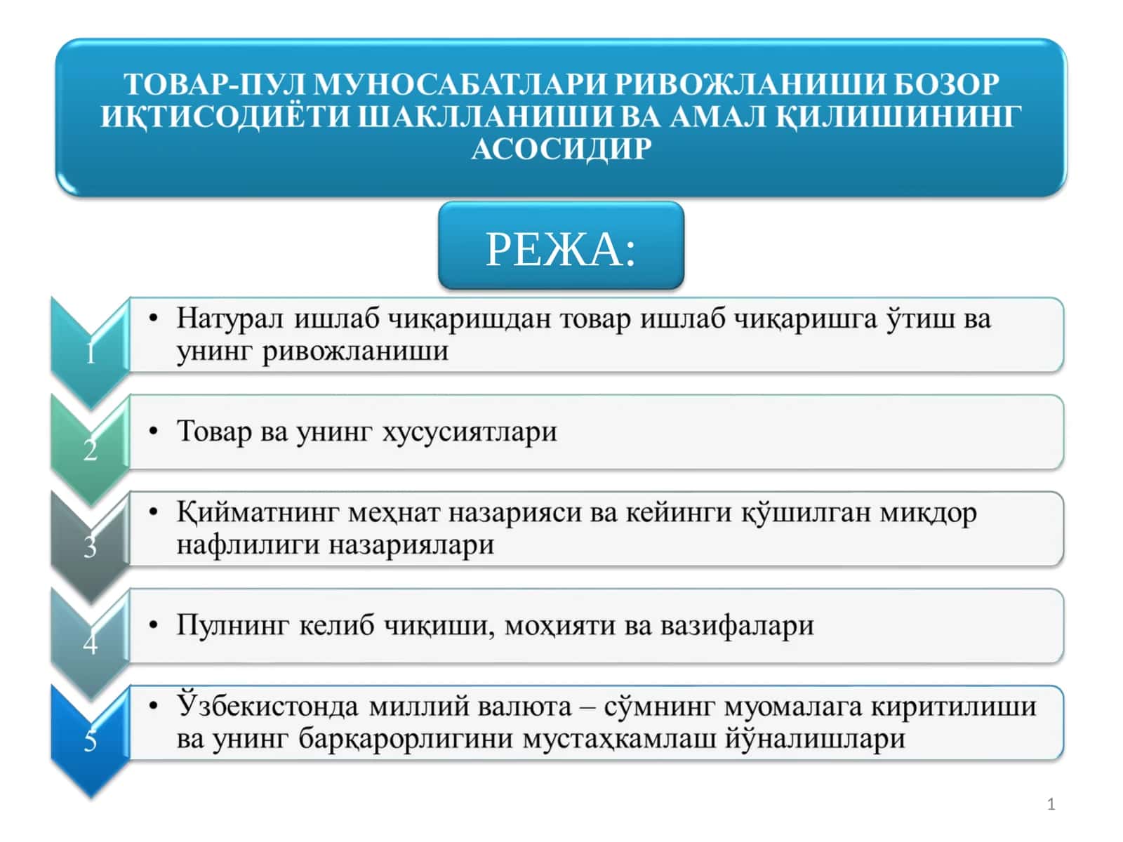 ТОВАР ИШЛАБ ЧИҚАРИШ 1