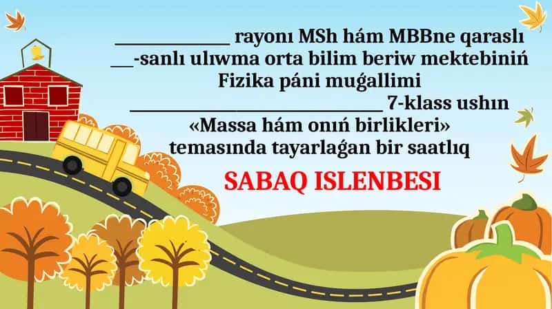 Massa hám onıń birlikleri 1