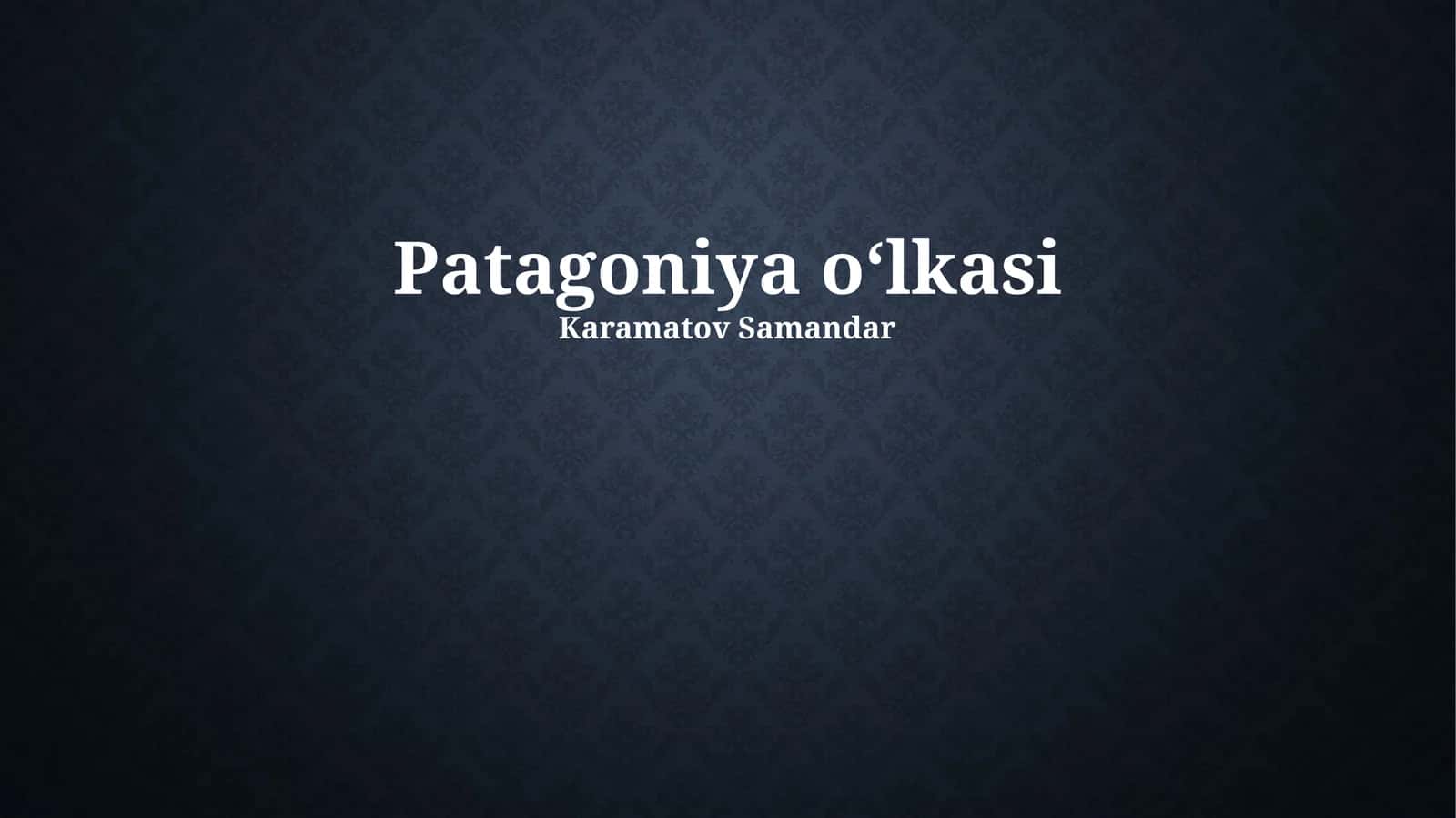 Patagoniya o‘lkasi 1