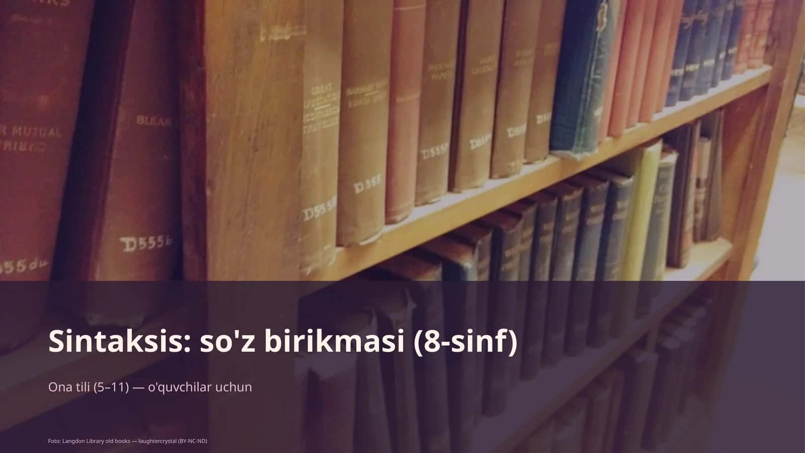 Sintaksis: so'z birikmasi (8-sinf) 1