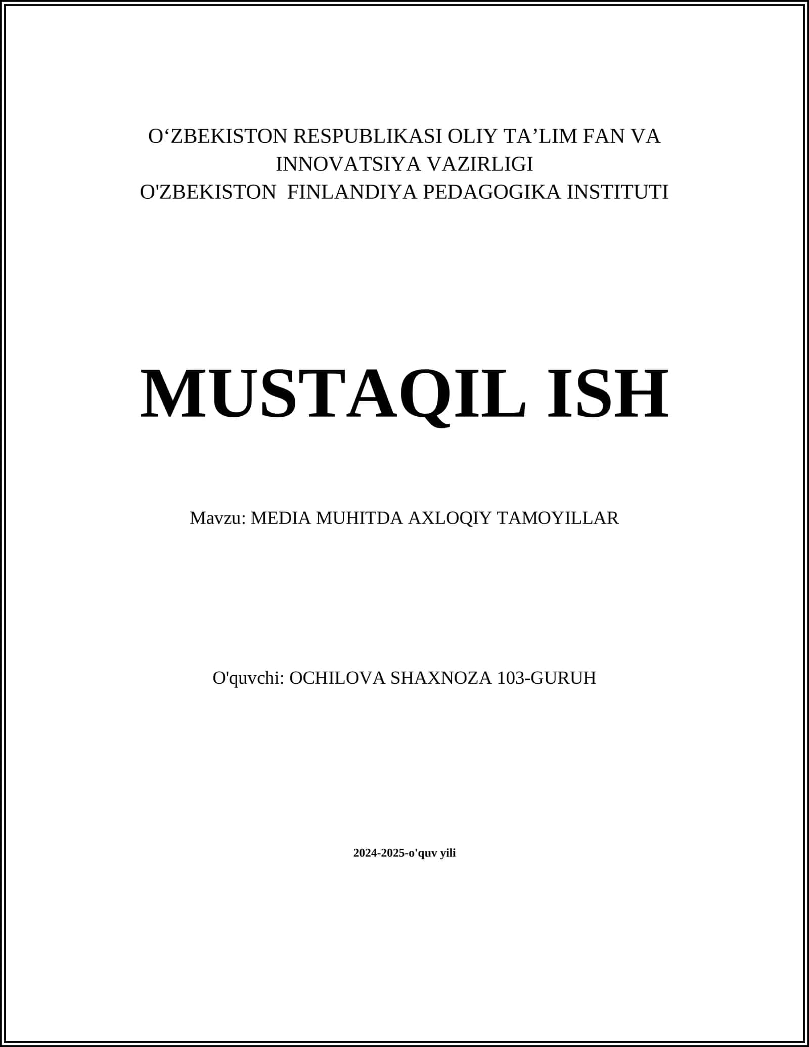 MEDIA MUHITDA AXLOQIY TAMOYILLAR 1