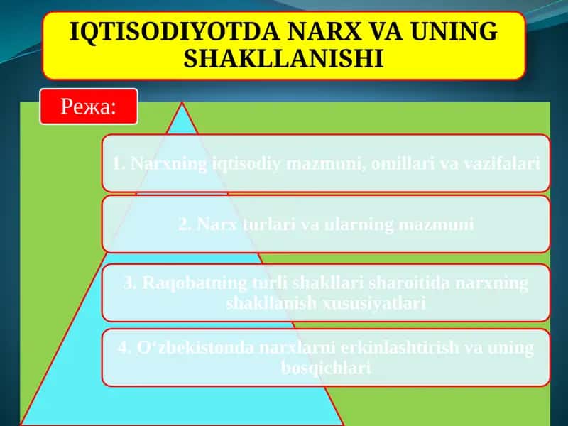 IQTISODIYOTDA NARX VA UNING SHAKLLANISHI 1