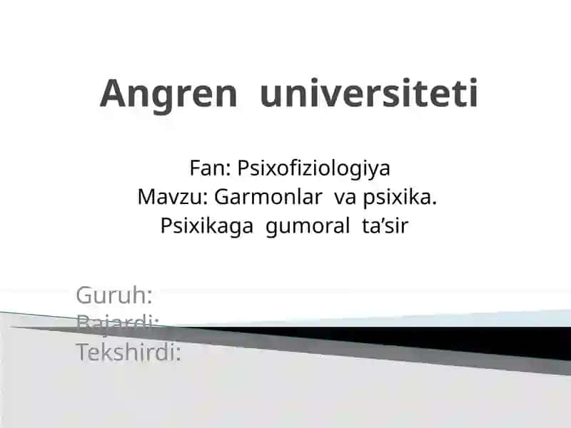 Garmonlar va Psixika