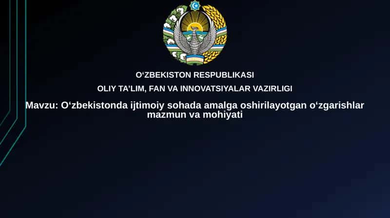 O'zbekistonda Ijtimoiy Islohotlar 1
