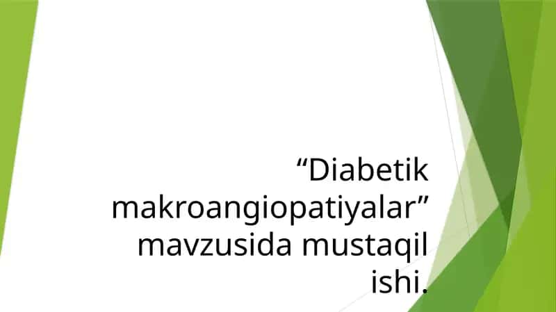 Diabetik makroangiopatiyalar 1