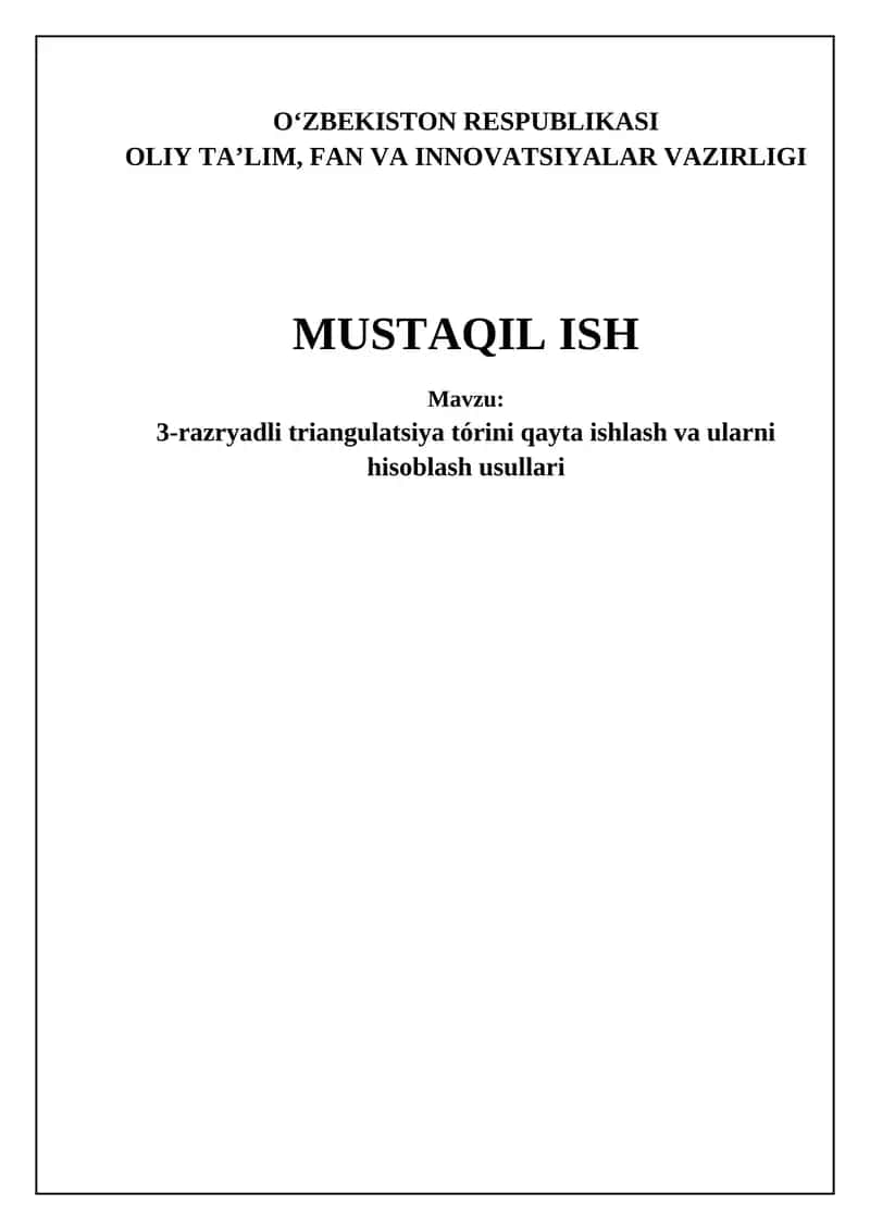 3-tartibli triangulyatsiya tarmoqlari 1