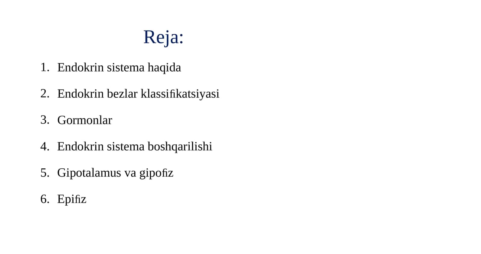 Endokrin sistema boshqarilishi 1