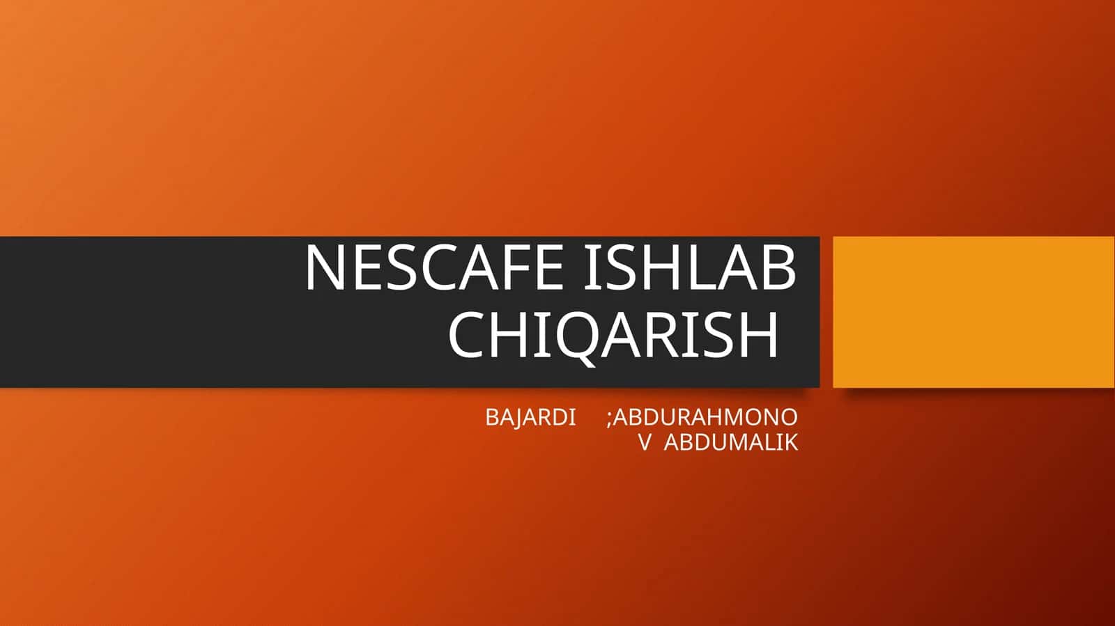 NESCAFE ISHLAB CHIQARISH 1