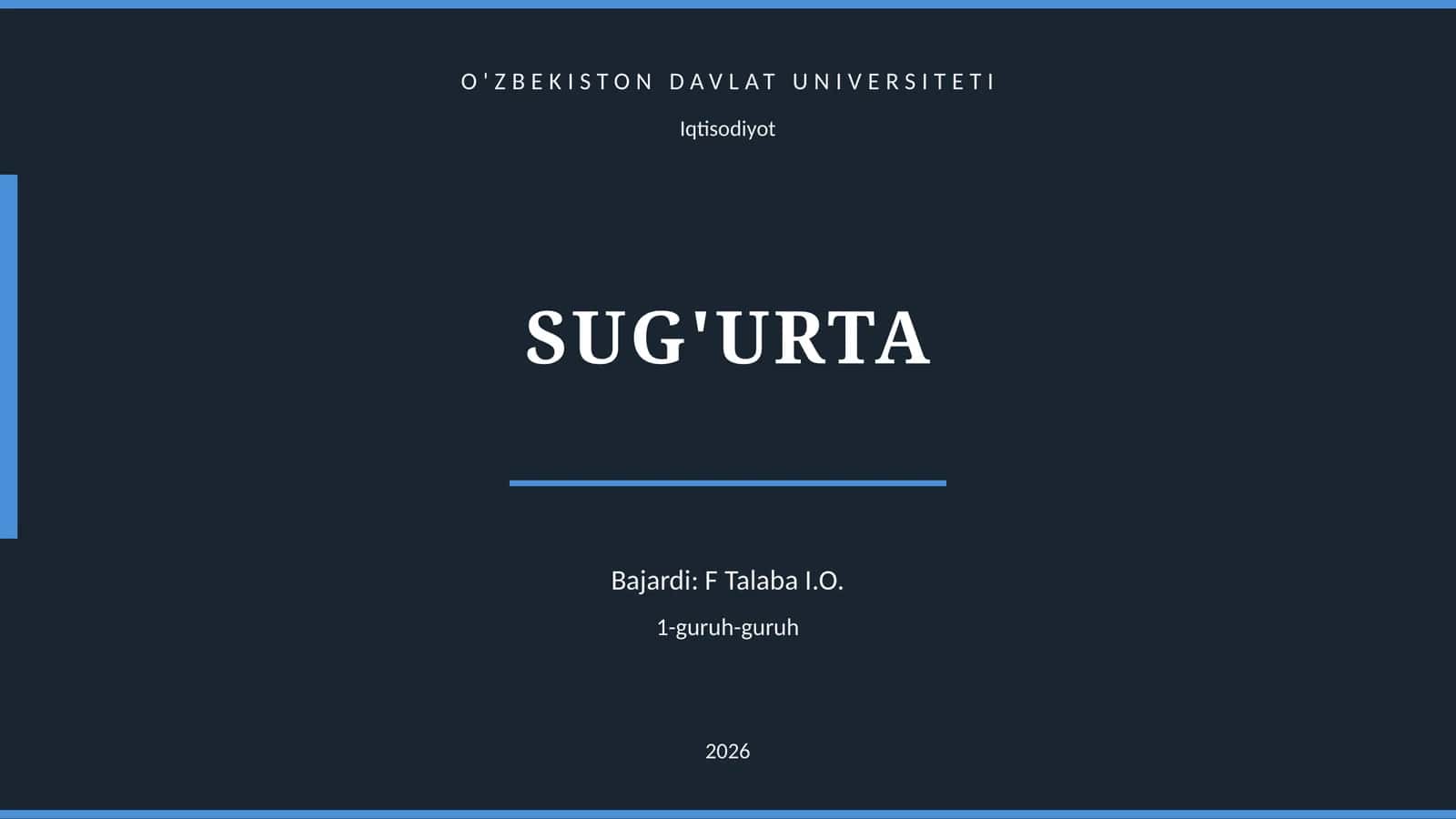 SUG'URTA 1
