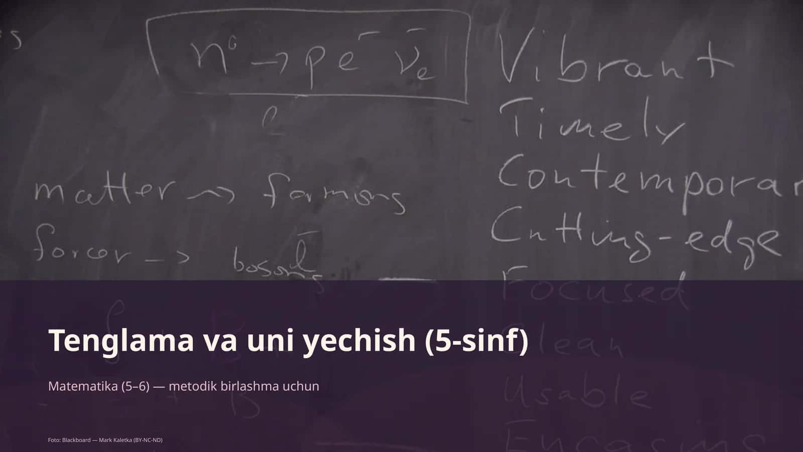 Tenglama va uni yechish (5-sinf) 1