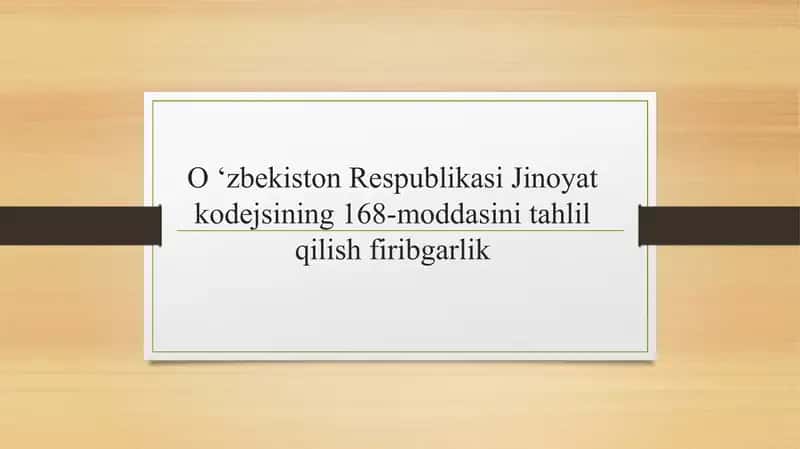 O 'zbekiston Respublikasi Jinoyat kodeksi 1
