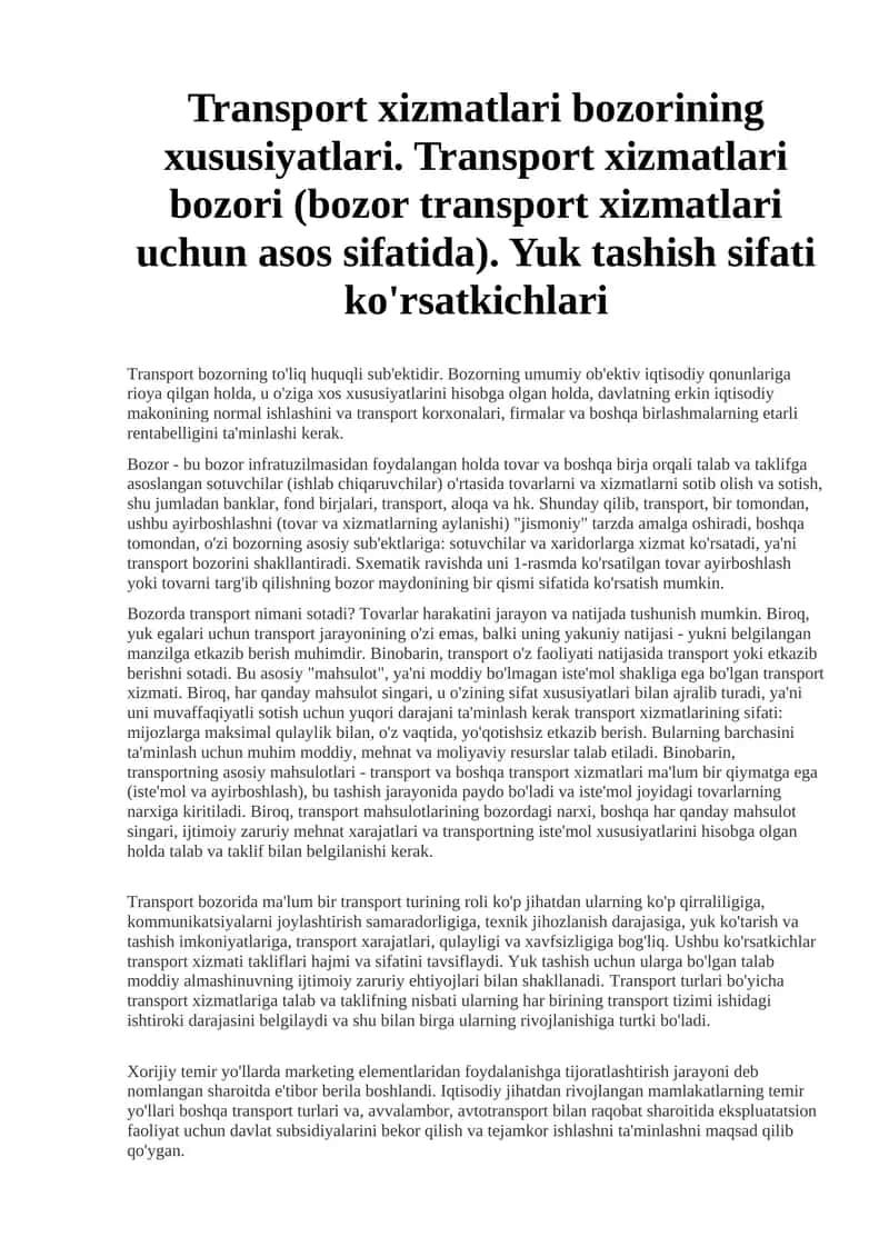 Transport xizmatlari bozori 1