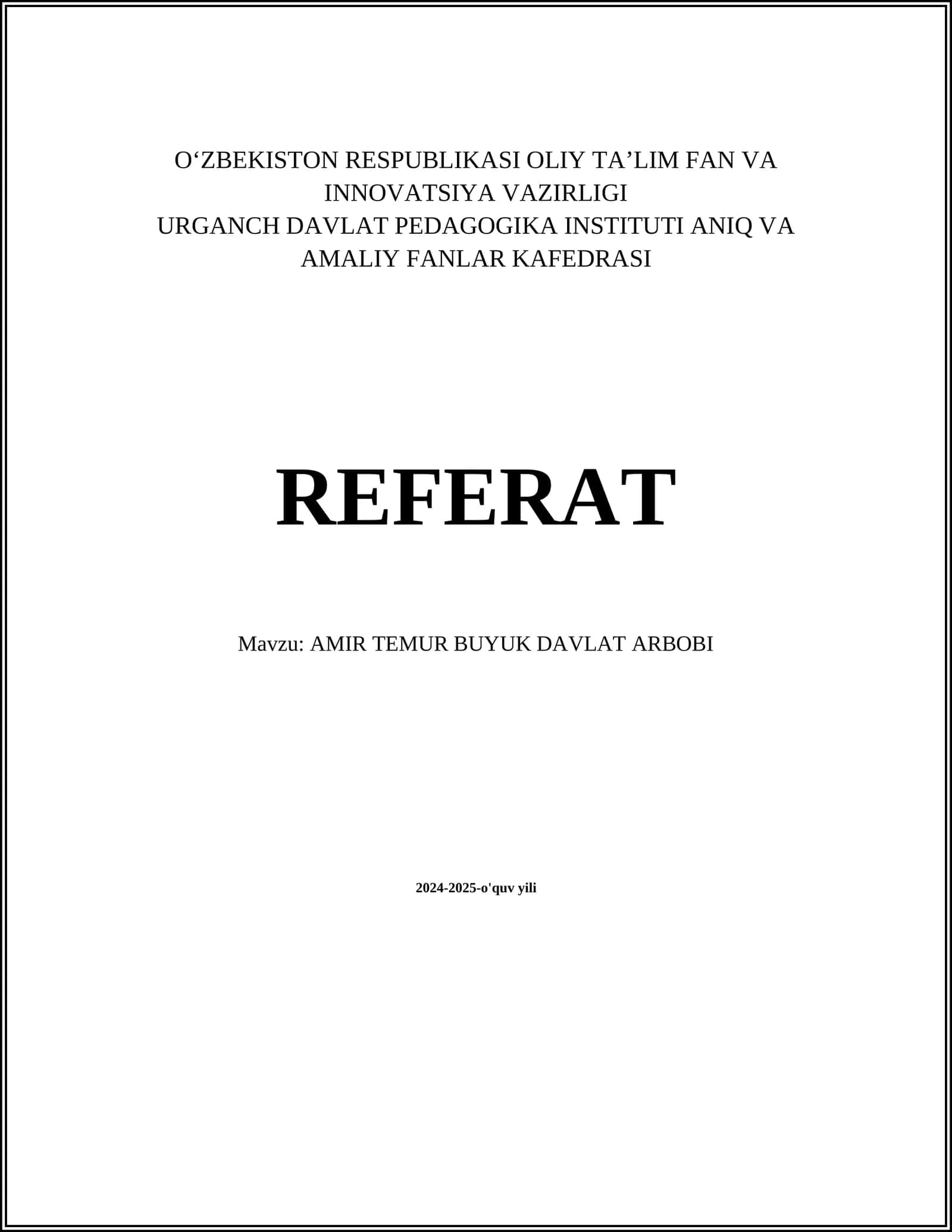 AMIR TEMUR BUYUK DAVLAT ARBOBI 1