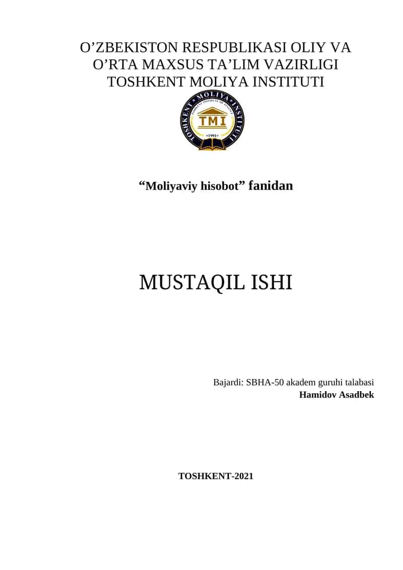 Nomoddiy aktivlarni baholash 1