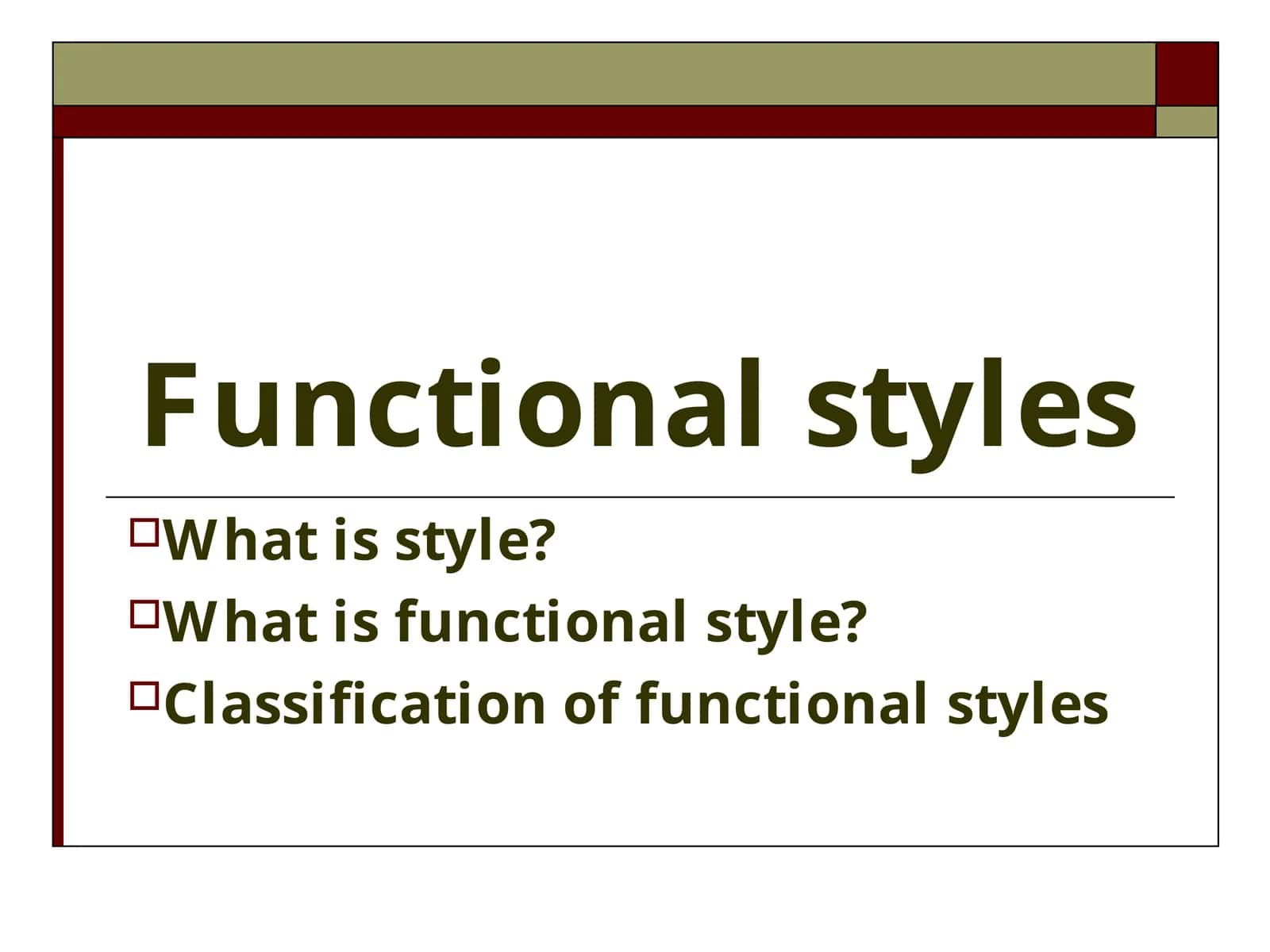 Functional styles 1