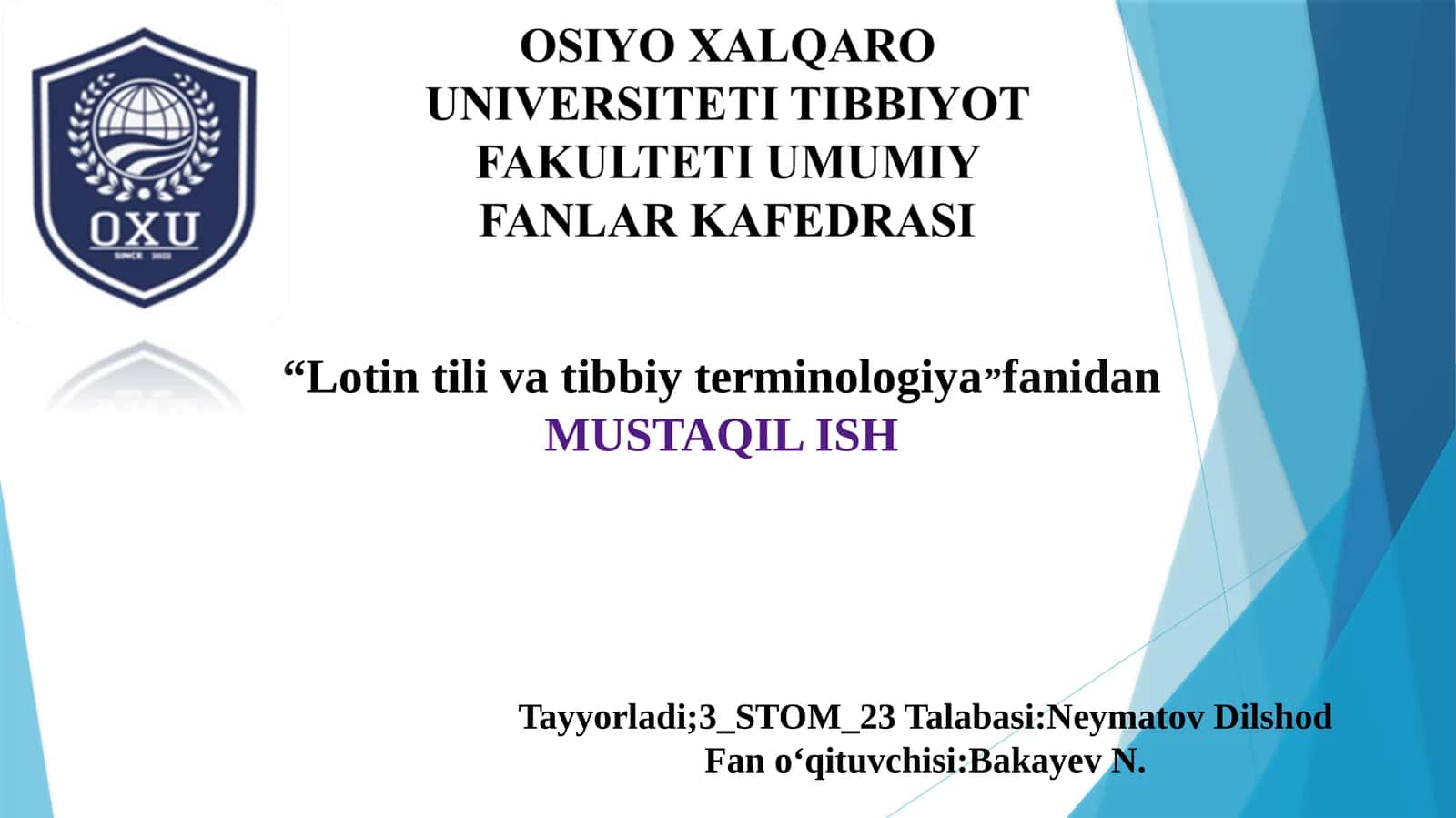 Lotintili Tibbiy Terminologiya 1