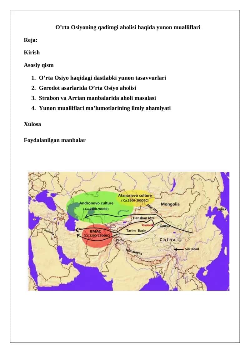 O’rta Osiyoning qadimgi aholisi haqida yunon mualliflari 1