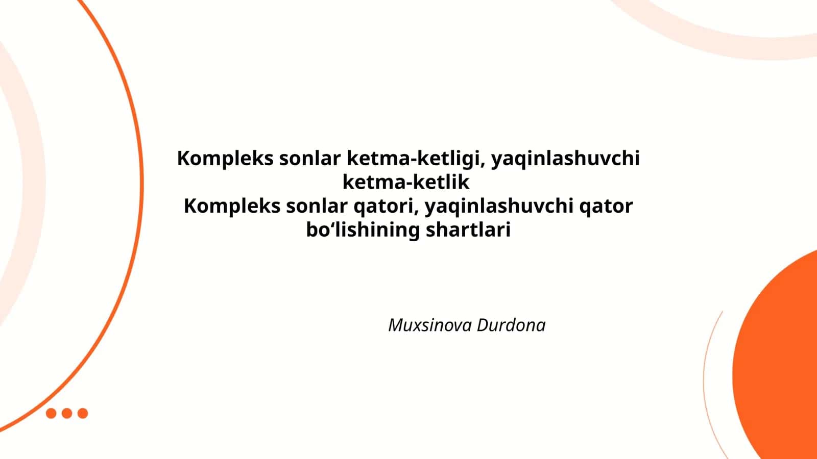 Muxsinova Durdona 1