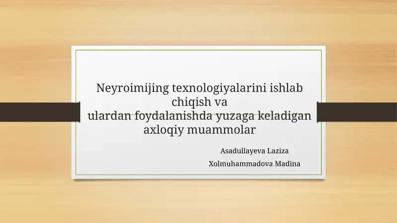 Neyroimijing texnologiyalari 1