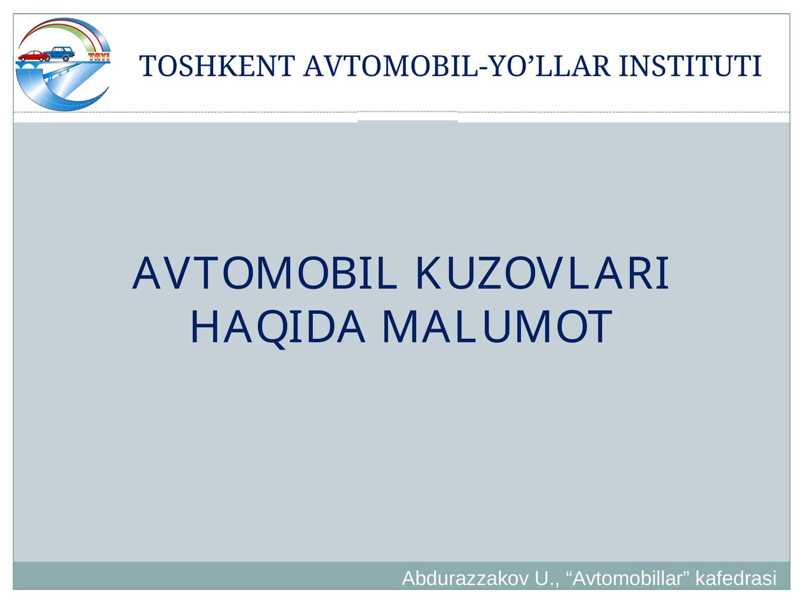Avtomobil kuzovlari haqida malumot 1