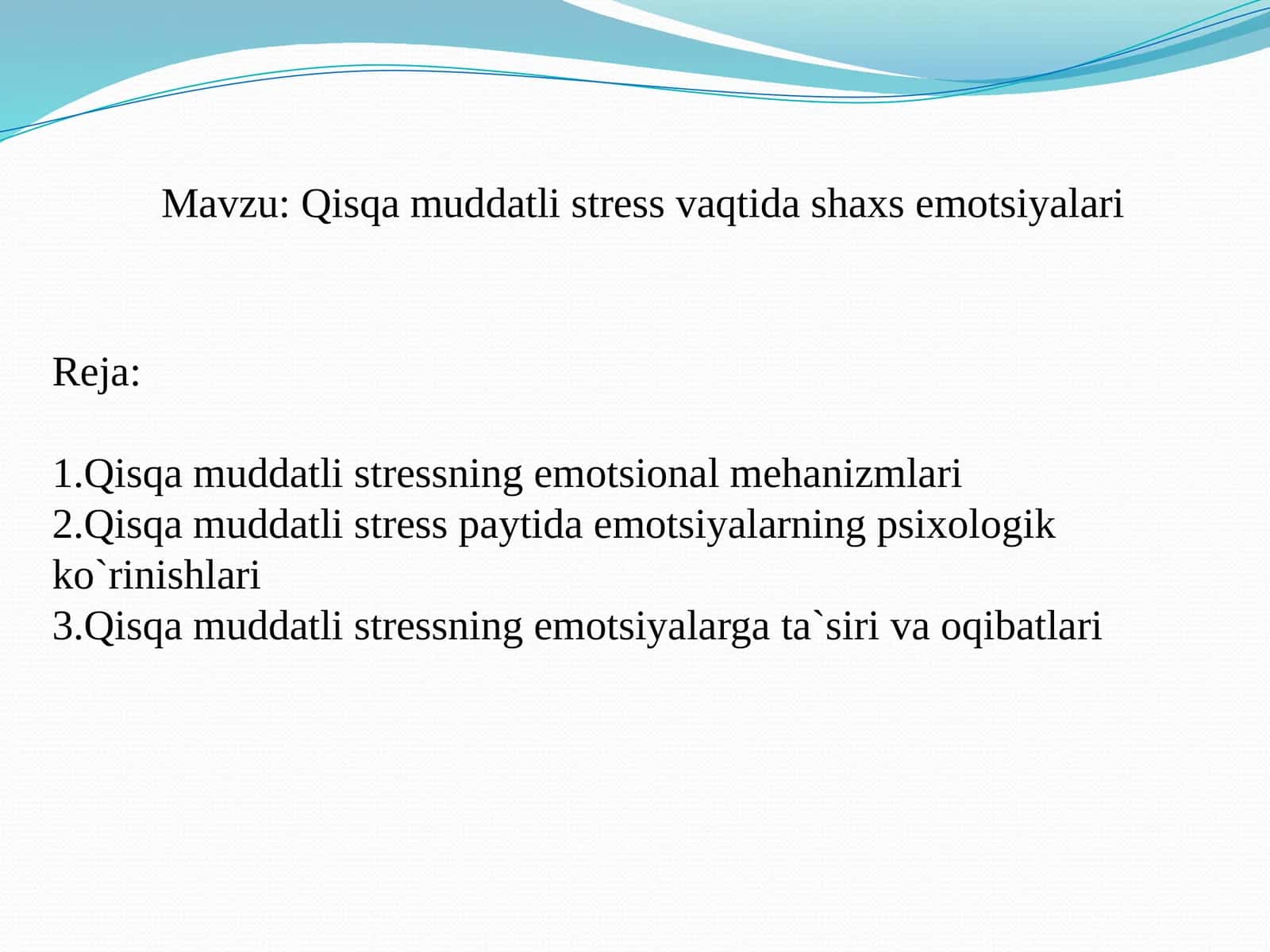 Qisqa muddatli stress vaqtida shaxs emotsiyalari 1