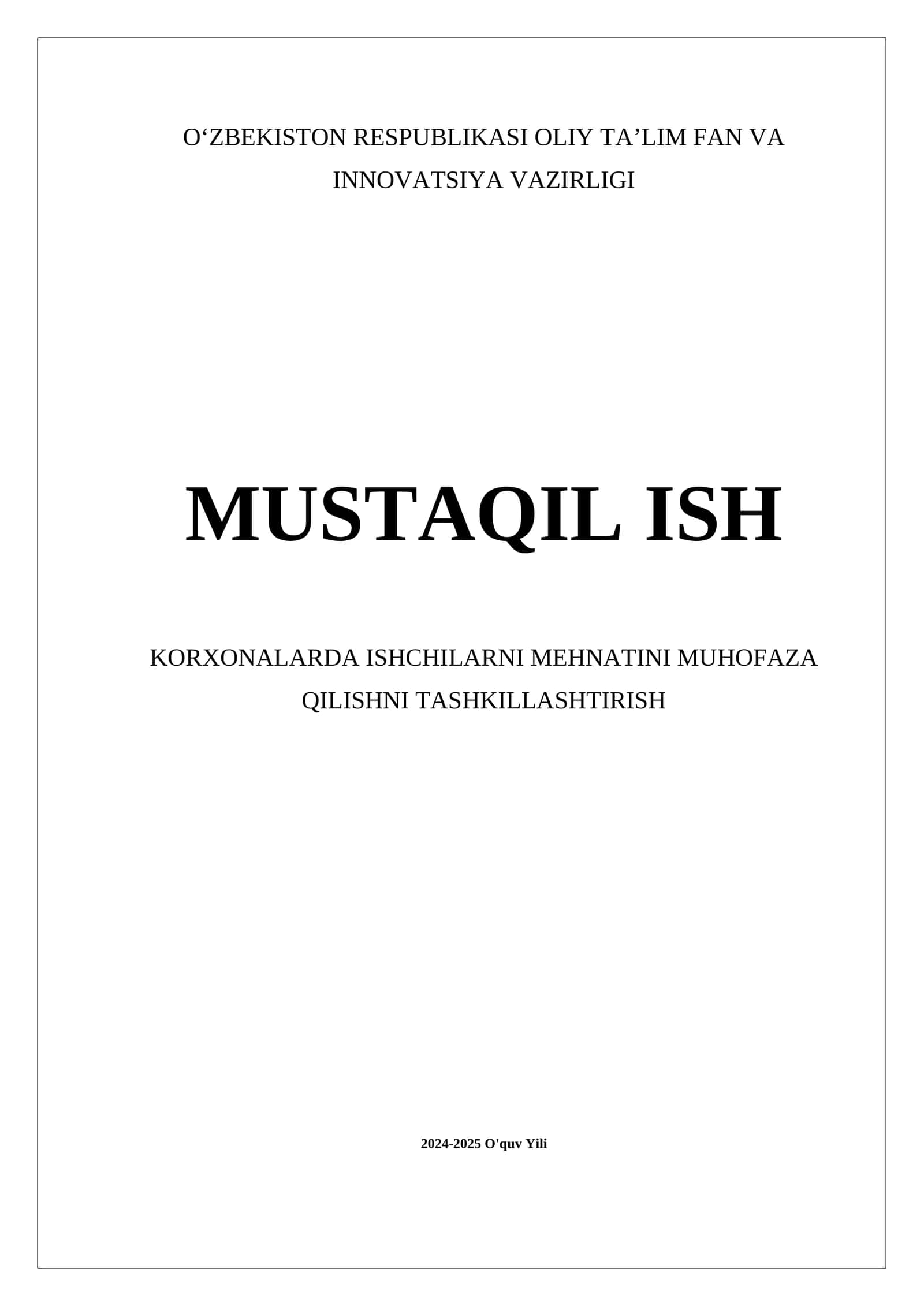 Mehnat muhofazasi 1